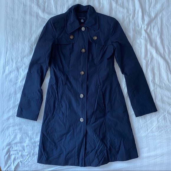 Tommy Hilfiger Navy Trench Coat - Picture 3 of 5